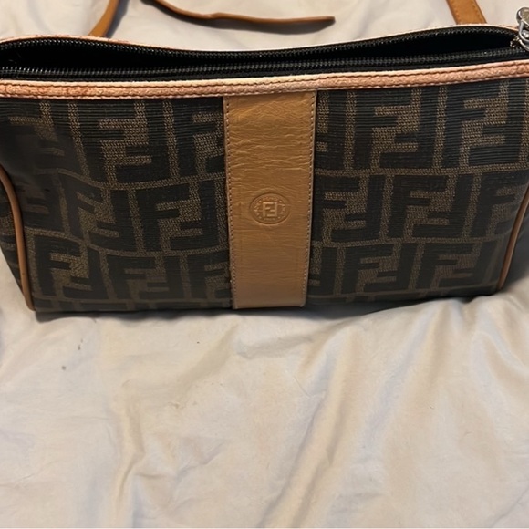 🎀Vintage Fendi Brown and Black Monogram Coated Canvas Bag - Picture 4 of 13